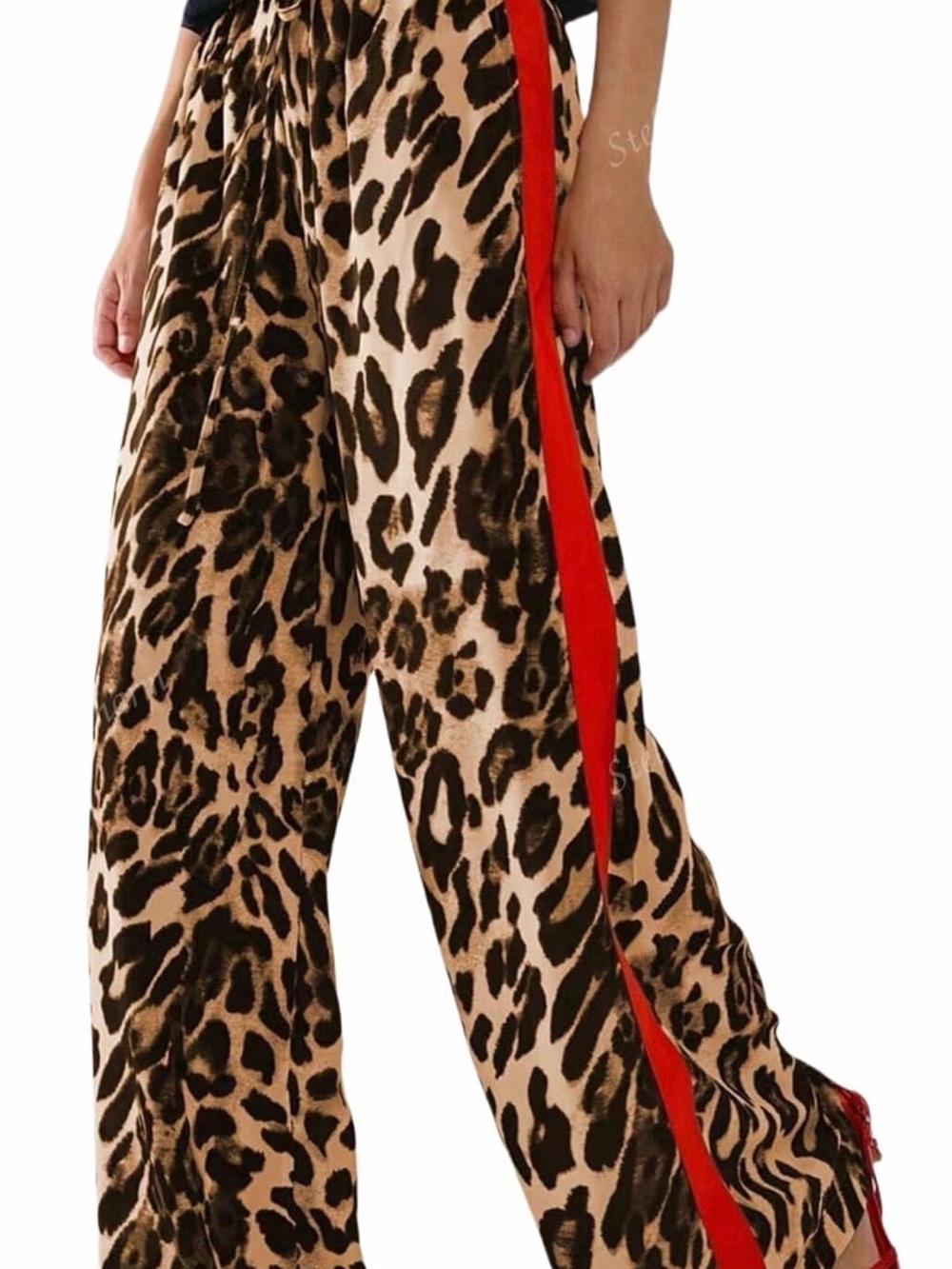 Brand new Women's Casual Pants Drawstring Leopard Print loose pants - Picture 2 of 3